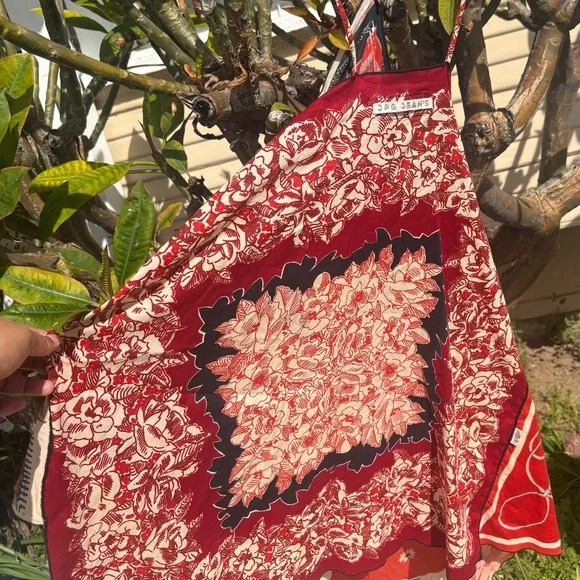 Jean Paul Gaultier JPG Scarf Print Asymmetrical Dress Vintage Boho Italy S - Picture 7 of 11